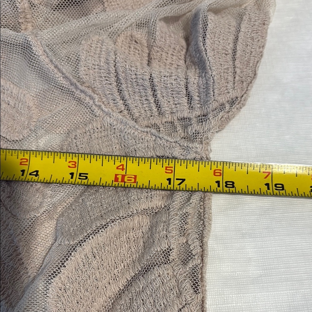 Beige Lace Kimono Duster Sheer Boho Cover Up Lightweight - Picture 5 of 7